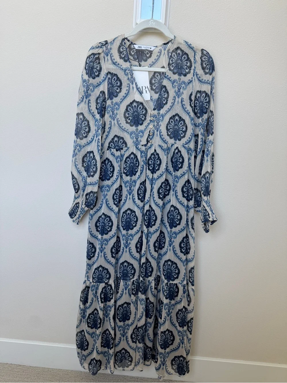 Zara Blue Floral Maxi Dress